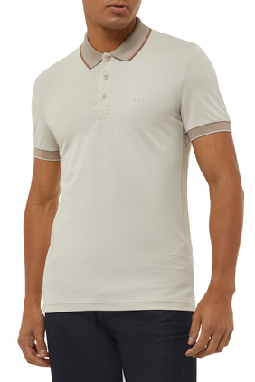 Logo-Tipped Polo Shirt In A Stretch-Cotton Blend